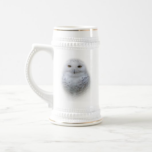 Mooi, drommelig en Serene Snowy Owl Bierpul (Links)