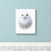 Mooi, drommelig en Serene Snowy Owl Canvas Afdruk (Insitu (Houten vloer))