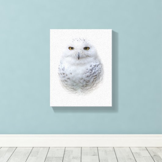 Mooi, drommelig en Serene Snowy Owl Canvas Afdruk (Insitu (Houten vloer))