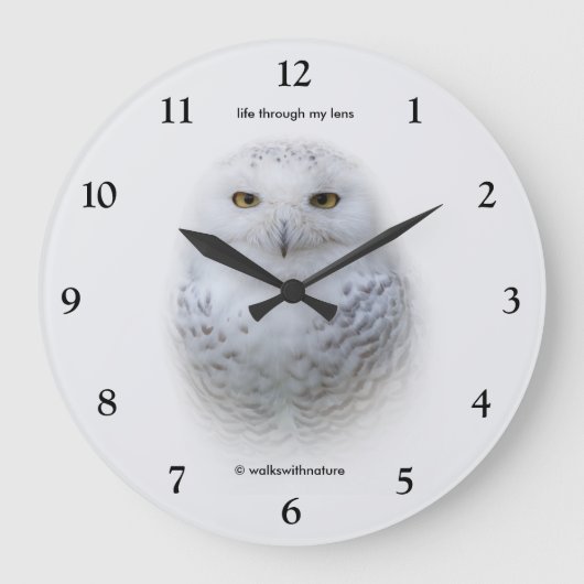 Mooi, drommelig en Serene Snowy Owl Grote Klok (Voorkant)