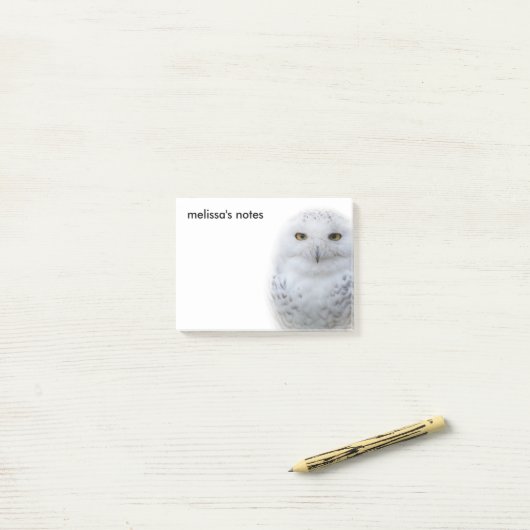 Mooi, drommelig en Serene Snowy Owl Post-it® Notes (Op bureau)