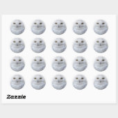 Mooi, drommelig en Serene Snowy Owl Ronde Sticker (Vel)