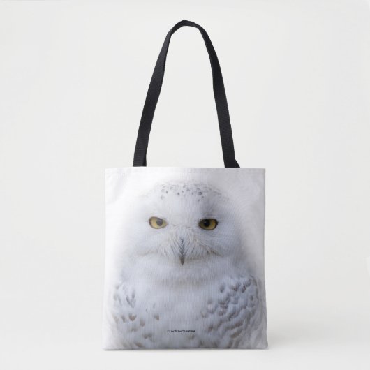 Mooi, drommelig en Serene Snowy Owl Tote Bag (Voorkant)