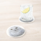 Mooi, drommelig en Serene Snowy Owl Zandsteen Onderzetter (Zijkant)