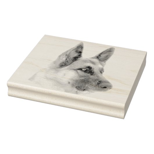 Mooi Duits Herder Hond Portret Rubberstempel (Stempel)