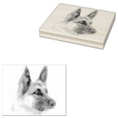 Mooi Duits Herder Hond Portret Rubberstempel (Gestempeld)