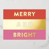 Mooi Echt Goud Moderne Strepen PRETTIG EN HELDER Folie Feestdagenkaart (Voorkant)