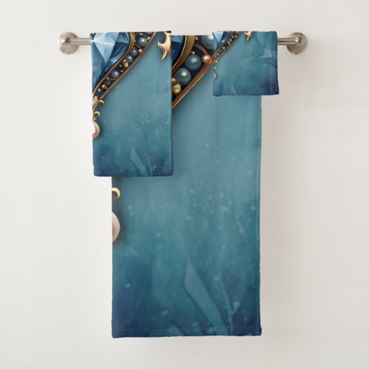 Mooi edel blauw hart. bad handdoek (Insitu)