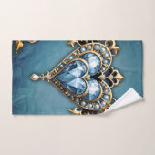 Mooi edel blauw hart. bad handdoek (Handdoek)