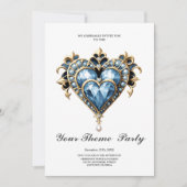 Mooi edel blauw hart. kaart (Voorkant)