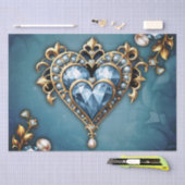 Mooi edel blauw hart. tissuepapier (Craft)
