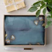 Mooi edel blauw hart. tissuepapier (Geschenk)