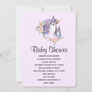 Mooi Eenhoorn Moeder & Baby Waterverf Baby Shower Kaart