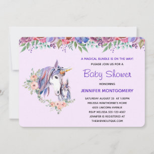 Mooi Eenhoorn Moeder & Baby Waterverf Baby Shower Kaart