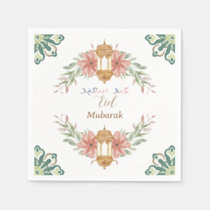 Mooi Eid Mubarak Ramadan Bloemen kranslamp Servet