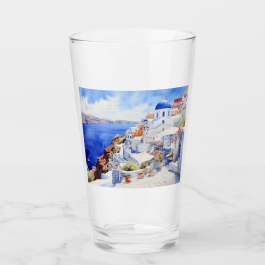 Mooi eiland Santorini, Oia reismok Glas (Voorkant)