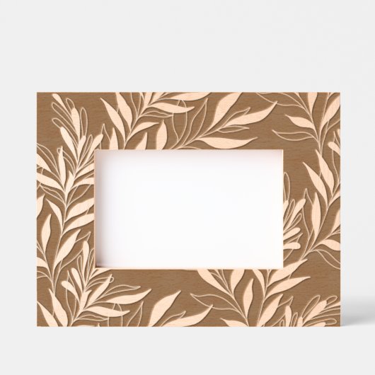 Mooi Elegant Bladpatroon Klasse Bloemmotief Gegraveerde Lijstjes (Voorkant)