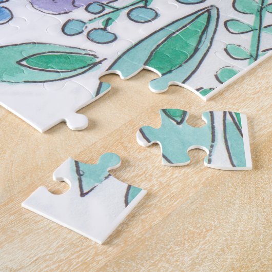 Mooi, elegant, bloempuzzel, waterverf legpuzzel (Zijkant)