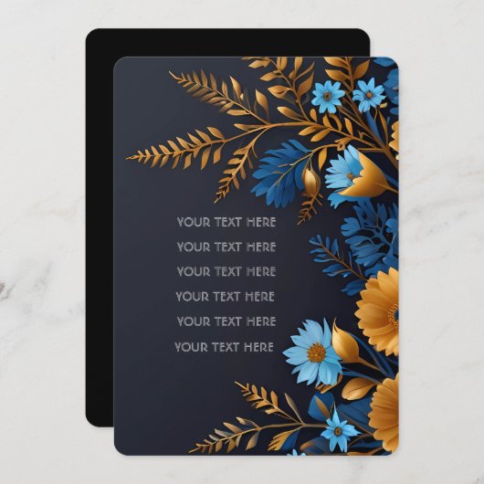 Mooi elegant bruiloft uitnodiging ontwerp (Voorkant / Achterkant)