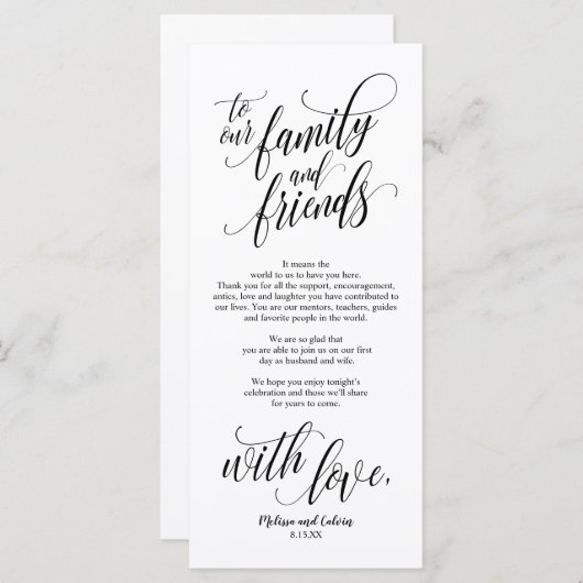 Mooi Elegant Dank u plaats instelling kaart (Voorkant / Achterkant)