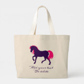 Mooi elegant dier gepersonaliseerde paarse roze pa grote tote bag (Achterkant)