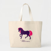 Mooi elegant dier gepersonaliseerde paarse roze pa grote tote bag (Voorkant)