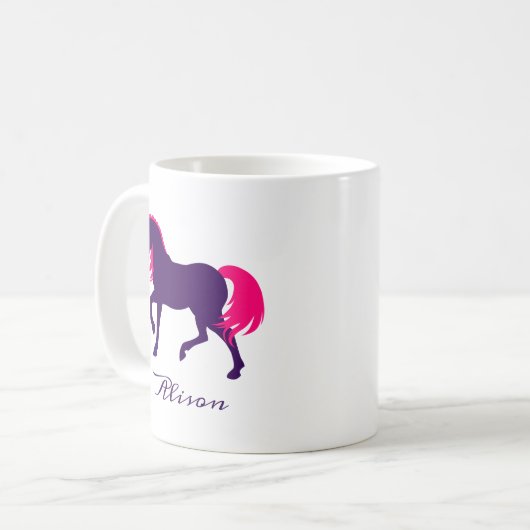 Mooi elegant dier gepersonaliseerde paarse roze pa koffiemok (Voorkant links)