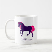 Mooi elegant dier gepersonaliseerde paarse roze pa koffiemok (Links)