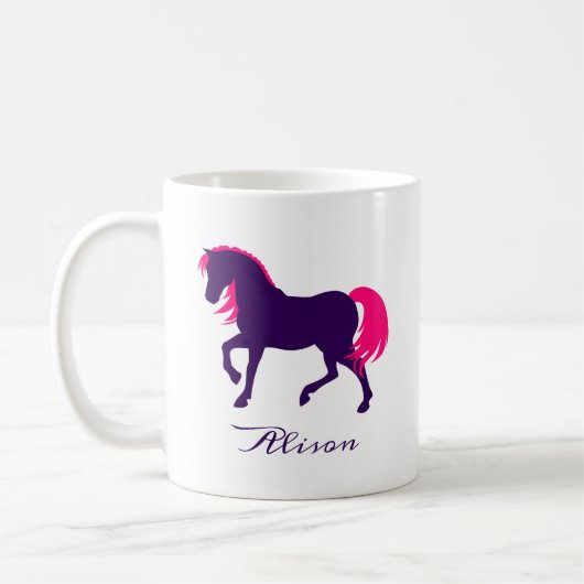 Mooi elegant dier gepersonaliseerde paarse roze pa koffiemok (Links)