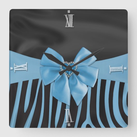 Mooi elegant elegant de gevolgenzebra van de vierkante klok (Voorkant)