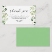 Mooi Elegant Groen, bruiloft Dank u Informatiekaartje (Voorkant / Achterkant)