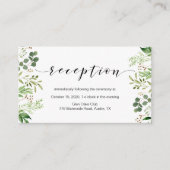 Mooi elegant groen, bruiloft receptie informatiekaartje (Voorkant)