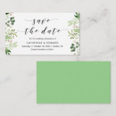 Mooi Elegant Groen, Zwart, Save the date Informatiekaartje (Voorkant / Achterkant)