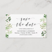 Mooi Elegant Groen, Zwart, Save the date Informatiekaartje (Voorkant)