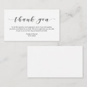 Mooi Elegant, in het zwart, bruiloft Dank u Informatiekaartje (Voorkant / Achterkant)