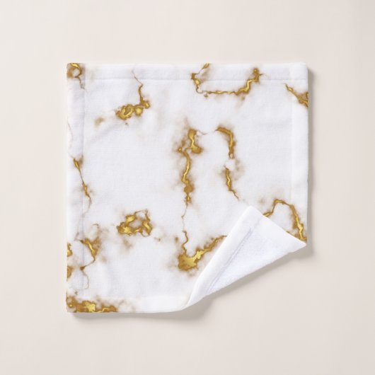 Mooi elegant Modern Marble Monograms ontwerp Bad Handdoek (Wasdoekje)