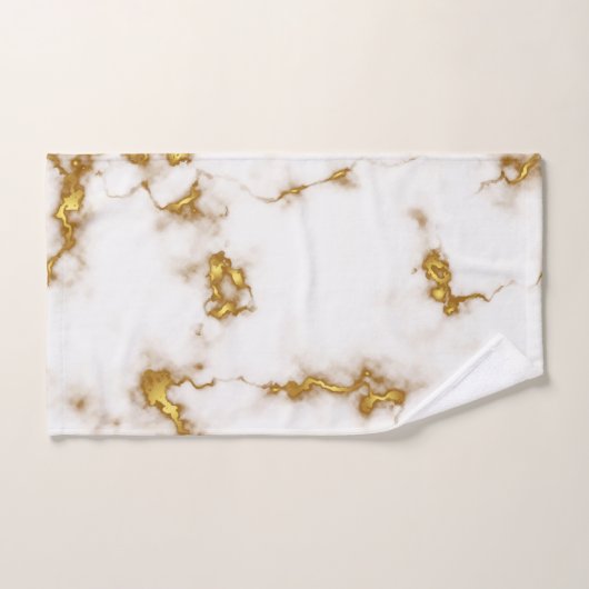 Mooi elegant Modern Marble Monograms ontwerp Bad Handdoek (Handdoek)