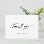 Mooi Elegant Script Formeel Modern Trouwen Bedankkaart (Staand voorkant)