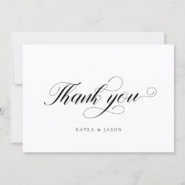 Mooi Elegant Script Formeel Modern Trouwen Bedankkaart