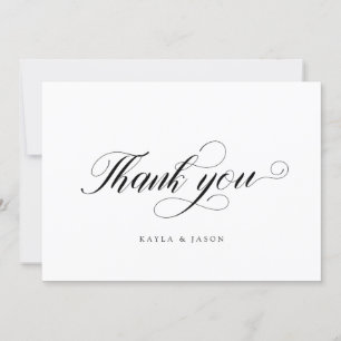 Mooi Elegant Script Formeel Modern Trouwen Bedankkaart