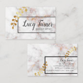 Mooi elegant visitekaartje met marmer (Voorkant / Achterkant)