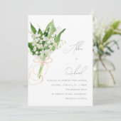 Mooi Elegant Wit Bloemen Boeket Bruiloft Kaart (Staand voorkant)