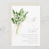 Mooi Elegant Wit Bloemen Boeket Bruiloft Kaart (Voorkant / Achterkant)