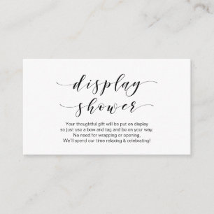Mooi Elegant, Zwart lettertype, Display Shower Informatiekaartje