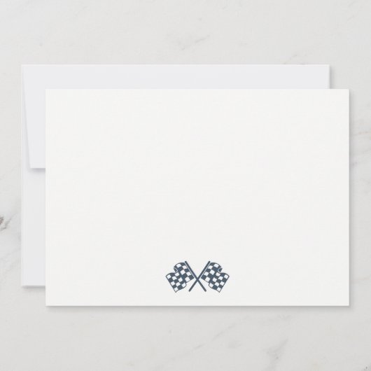 Mooi elegante blauwe raceauto kinderen verjaardag  notitiekaartje (Achterkant)