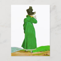 Mooi elegante groene regency mode tekening 