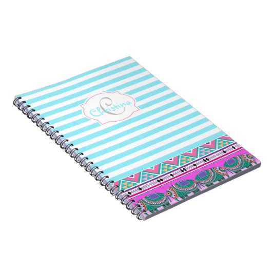 Mooi  Elephant Monogram Notitieboek (Rechterzijde)