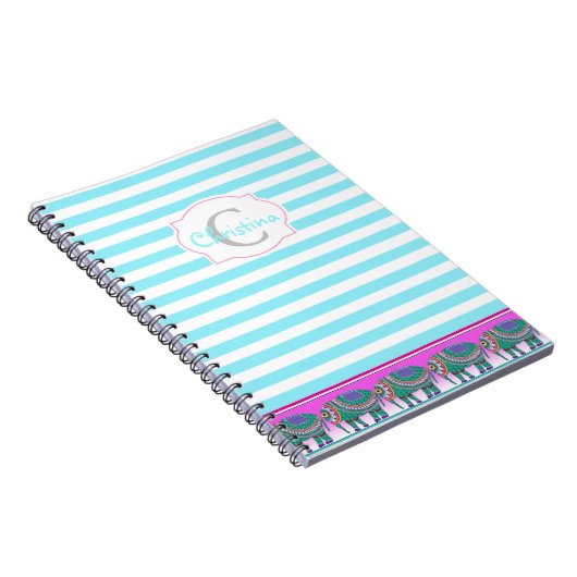 Mooi  Elephant Monogram Notitieboek (Rechterzijde)