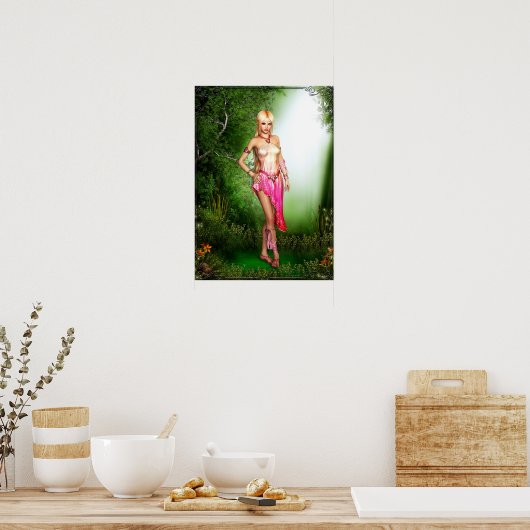 Mooi Elf Fantasy-kunstwerk Poster (Keuken)