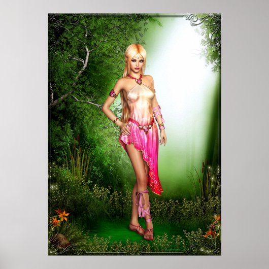 Mooi Elf Fantasy-kunstwerk Poster (Voorkant)